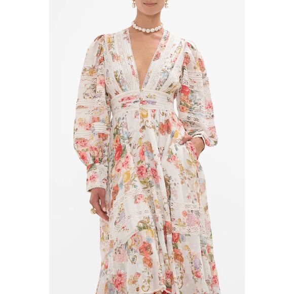 Camilla button front dress with lace insert detail Size XL $999 - Picture 6 of 12